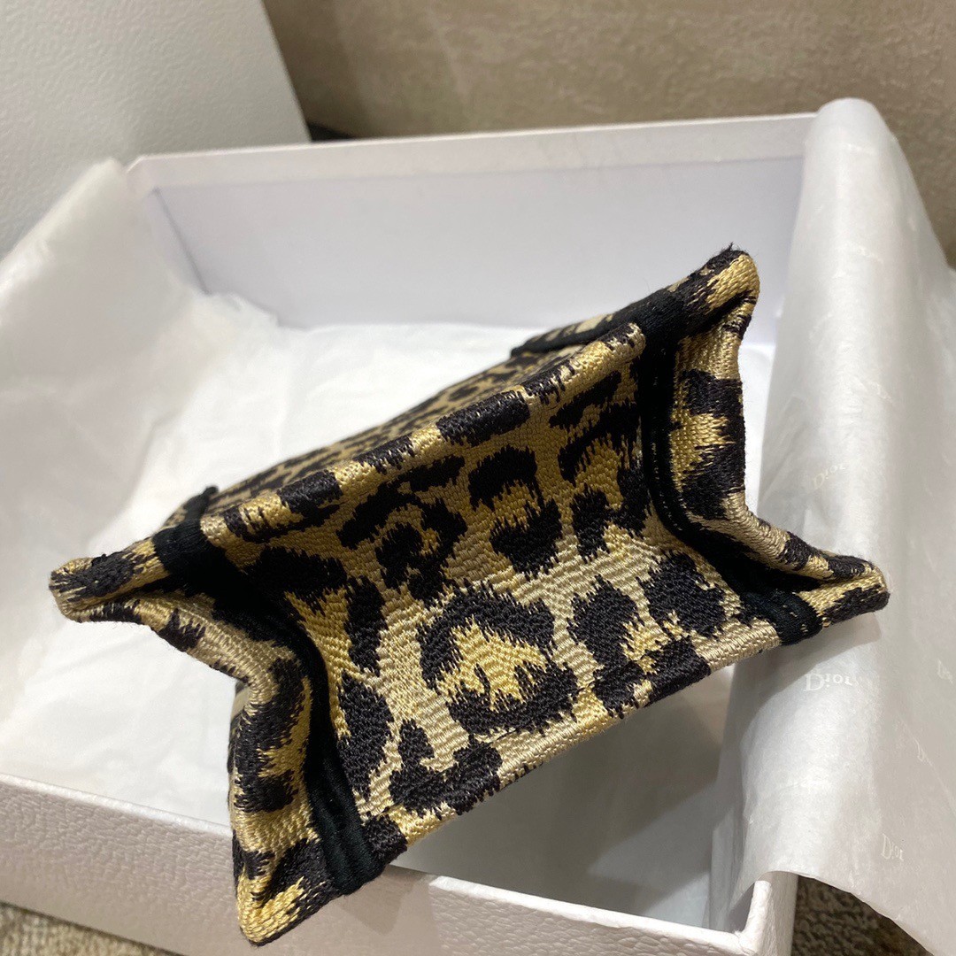 D*or mini book tote phone bag in beige multicolor mizza embroidery