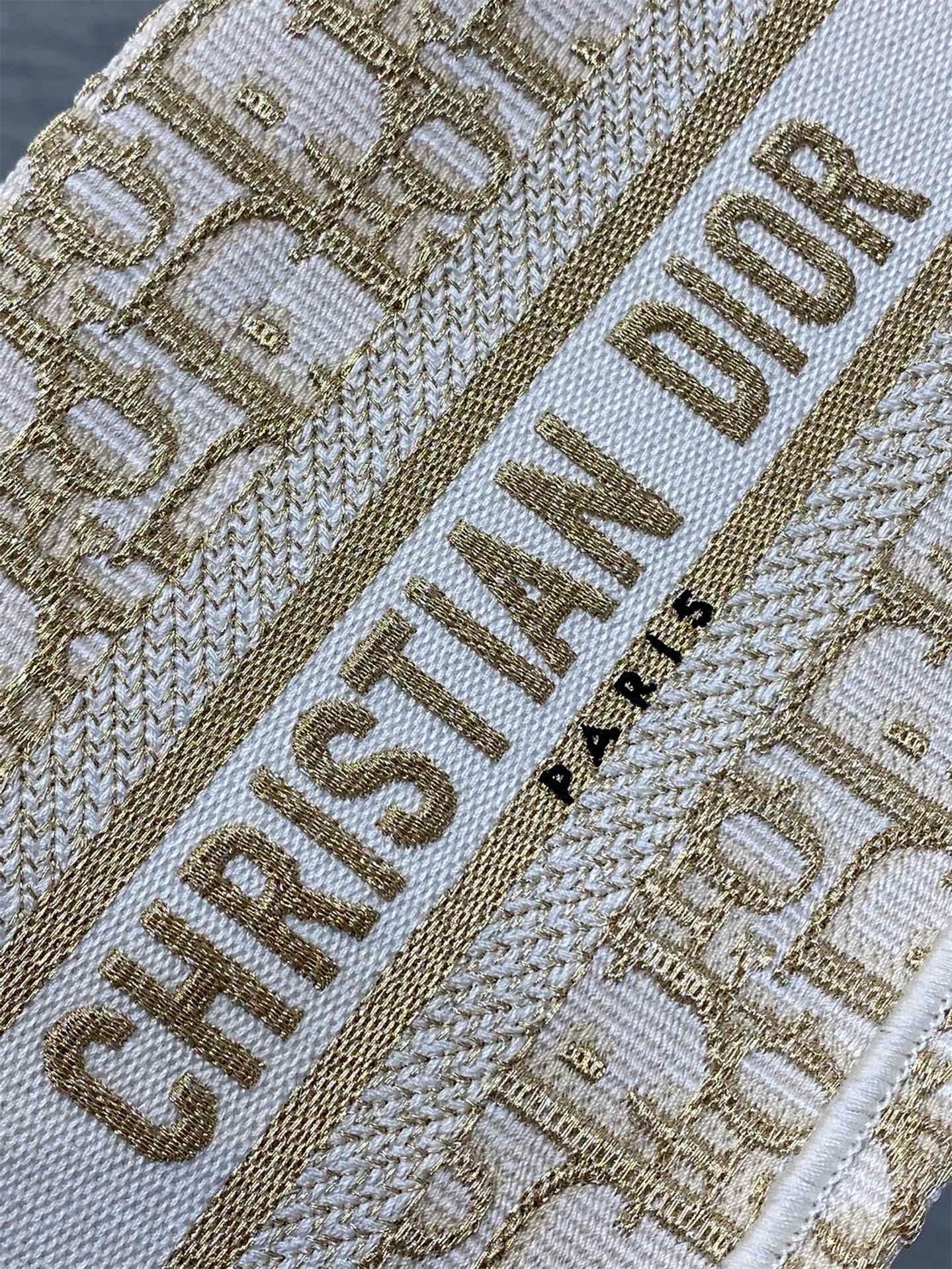 D*or mini book tote with strap in gold-tone D*or oblique embroidery
