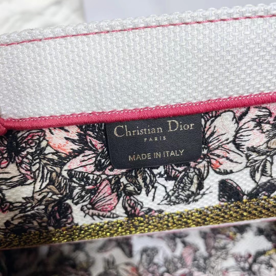 D*or small book tote in multicolor butterfly embroidery