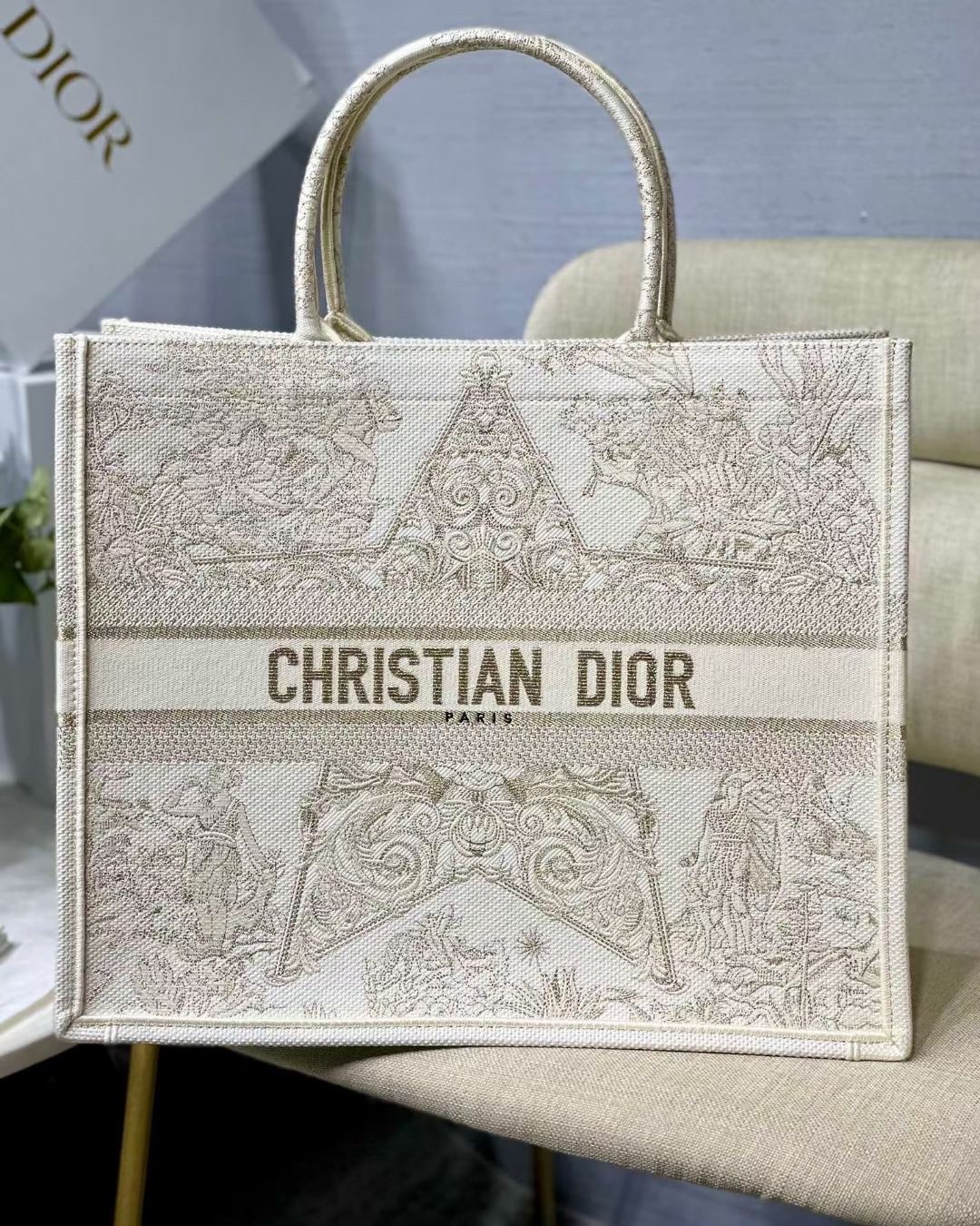 D*or book tote bag in D*or around the world stella embroidery