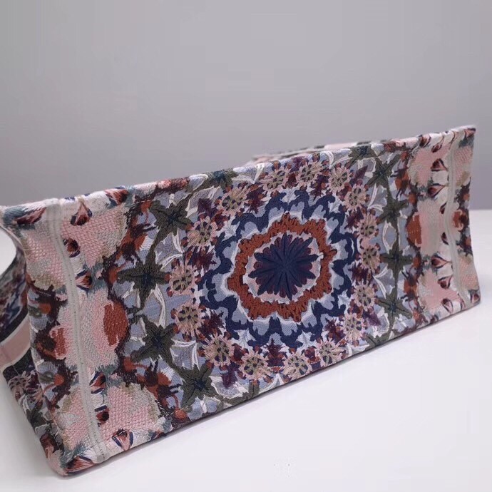 D*or book tote bag in pink kaleiD*orscopic canvas