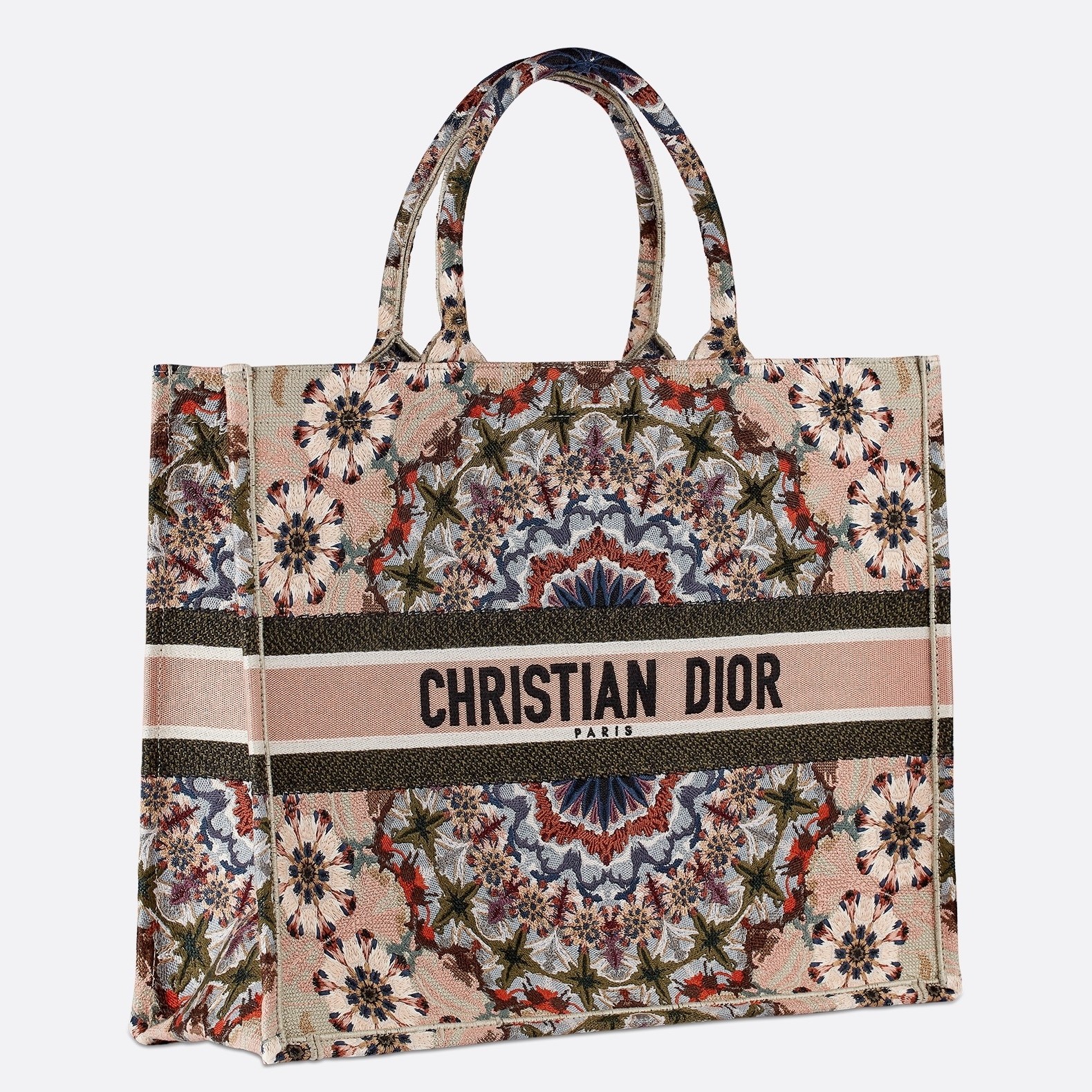 D*or book tote bag in pink kaleiD*orscopic canvas