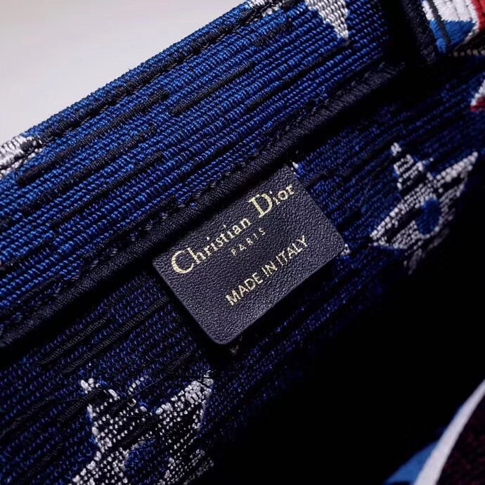 D*or book tote bag in american flag embroidered canvas