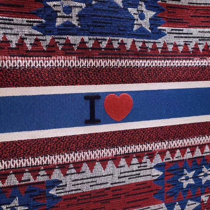 D*or book tote bag in american flag embroidered canvas