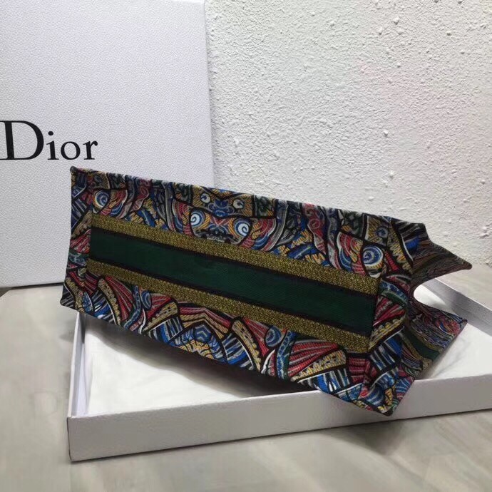 D*or book tote bg in butterfly multicolor canvas