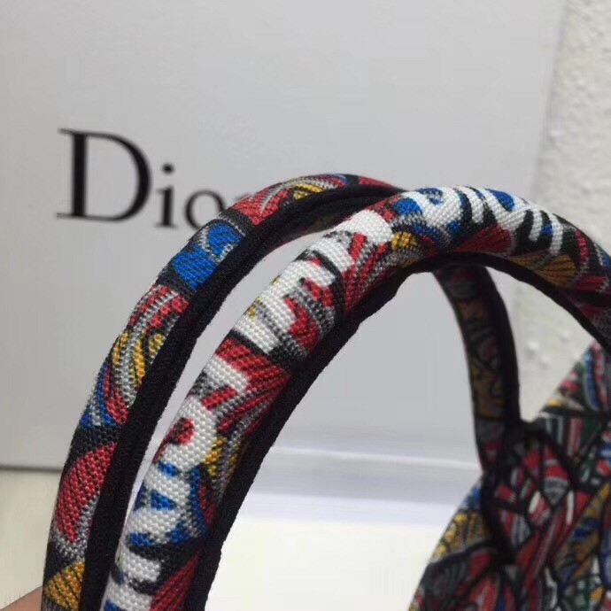 D*or book tote bg in butterfly multicolor canvas