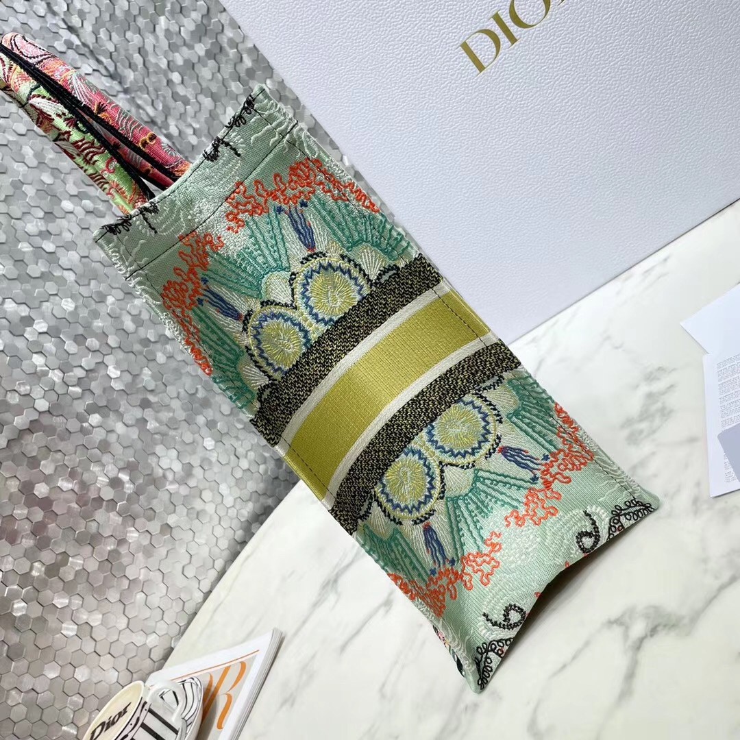 D*or book tote bag in multicolor lights embroidery