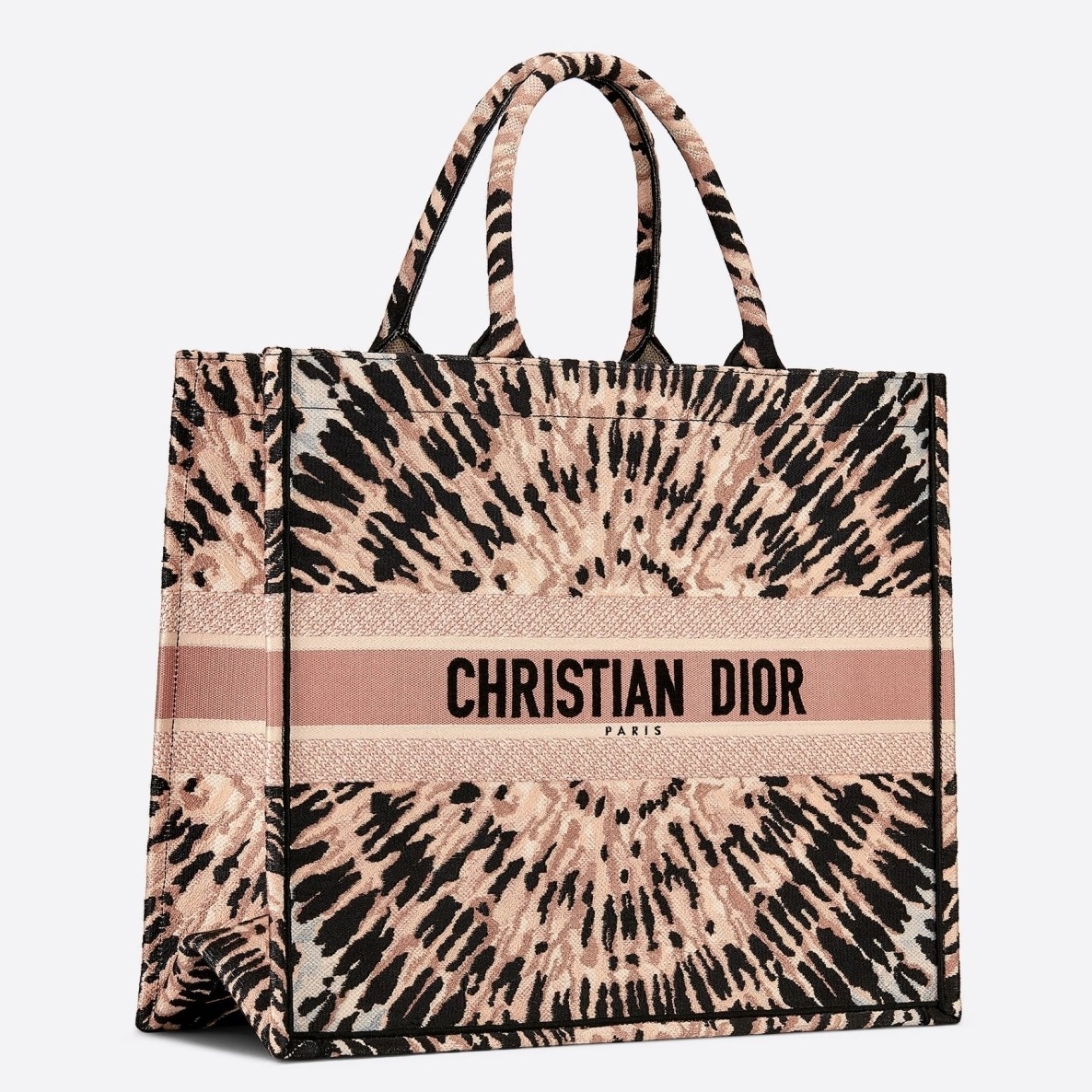 D*or book tote bag in multicolor tie embroidery