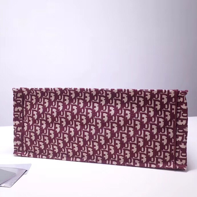 D*or book tote bag in bordeaux oblique canvas
