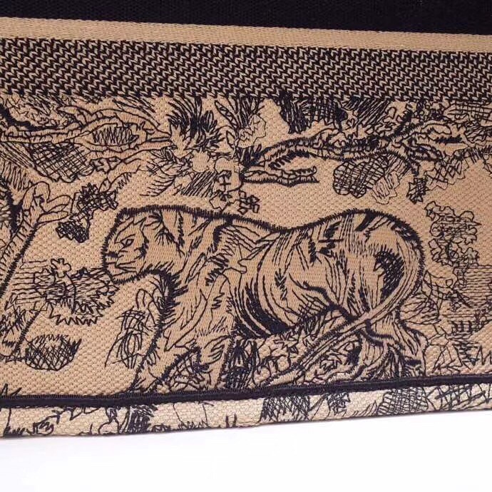 D*or book tote bag in blue toile de jouy canvas