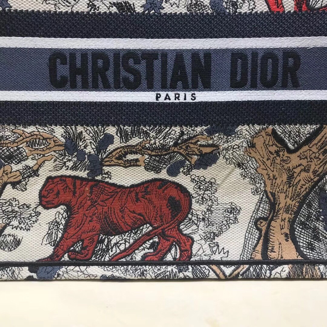 D*or book tote bag in multicolour toile de jouy