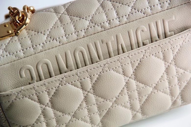 D*or small caro bag in beige cannage calfskin