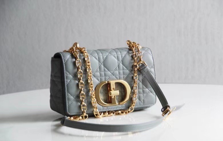 D*or small caro bag in cloud blue cannage calfskin