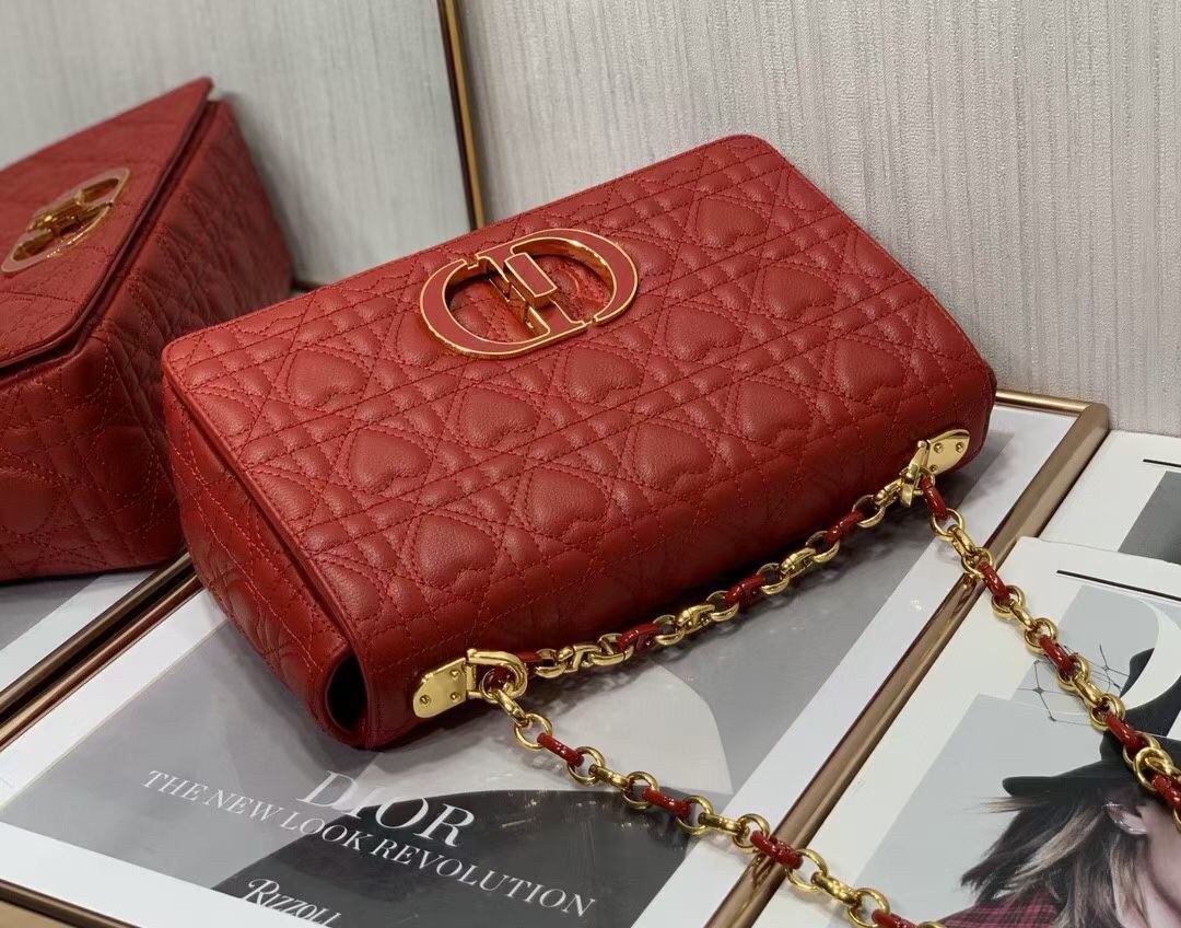 D*or medium D*oramour caro red bag with heart motif