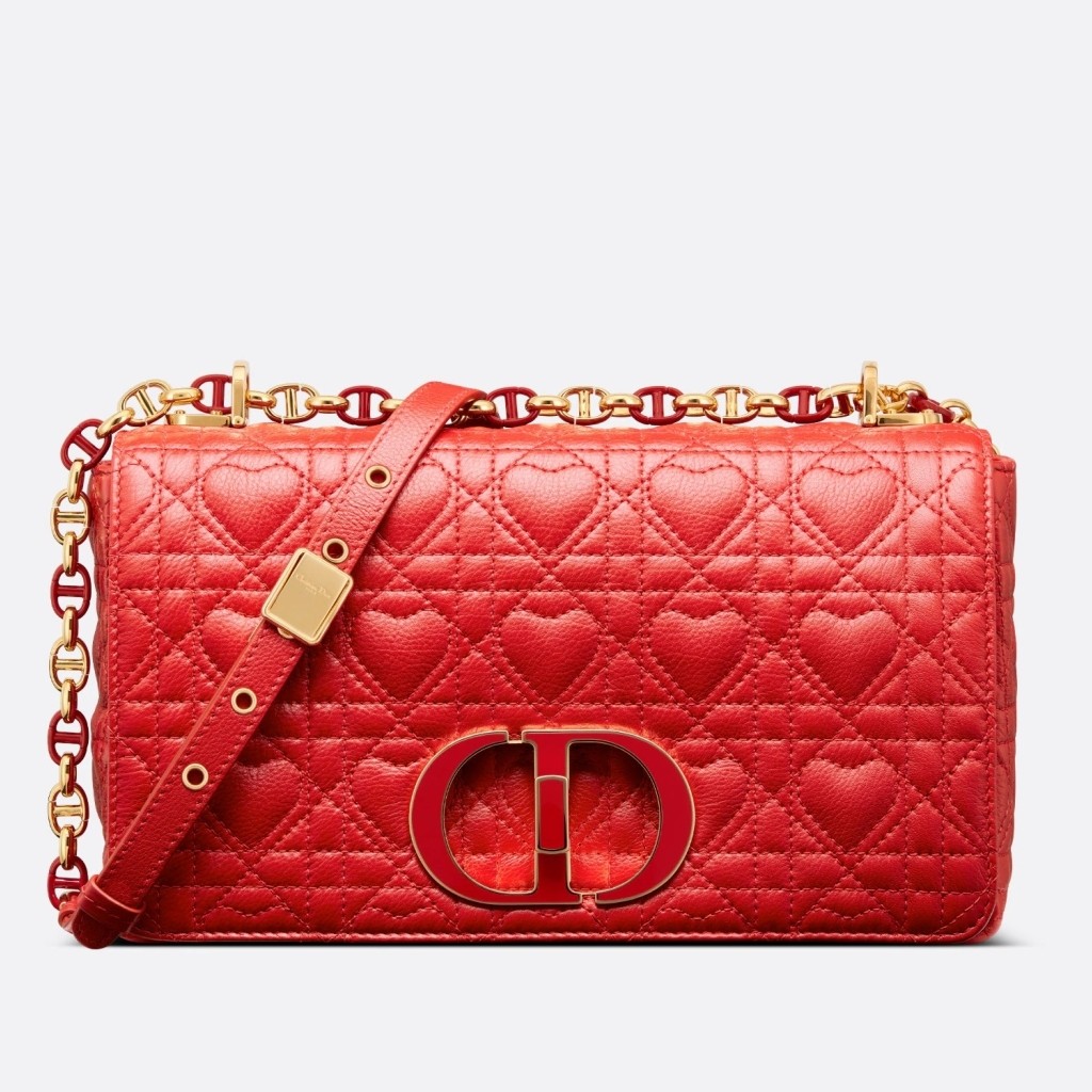 D*or medium D*oramour caro red bag with heart motif