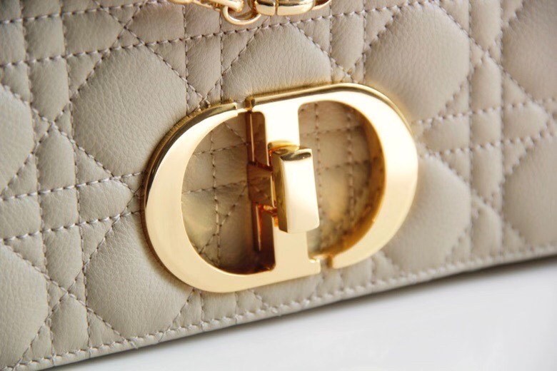 D*or large caro bag in beige cannage calfskin