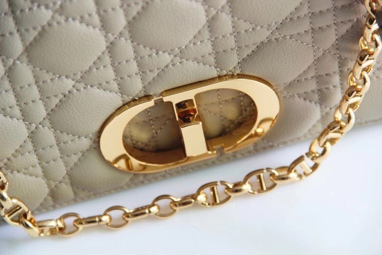 D*or large caro bag in beige cannage calfskin