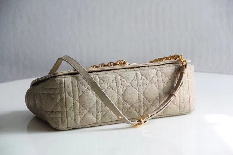 D*or large caro bag in beige cannage calfskin