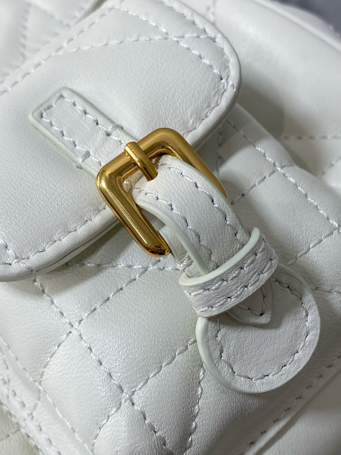 D*or caro small backpack in white macrocannage lambskin
