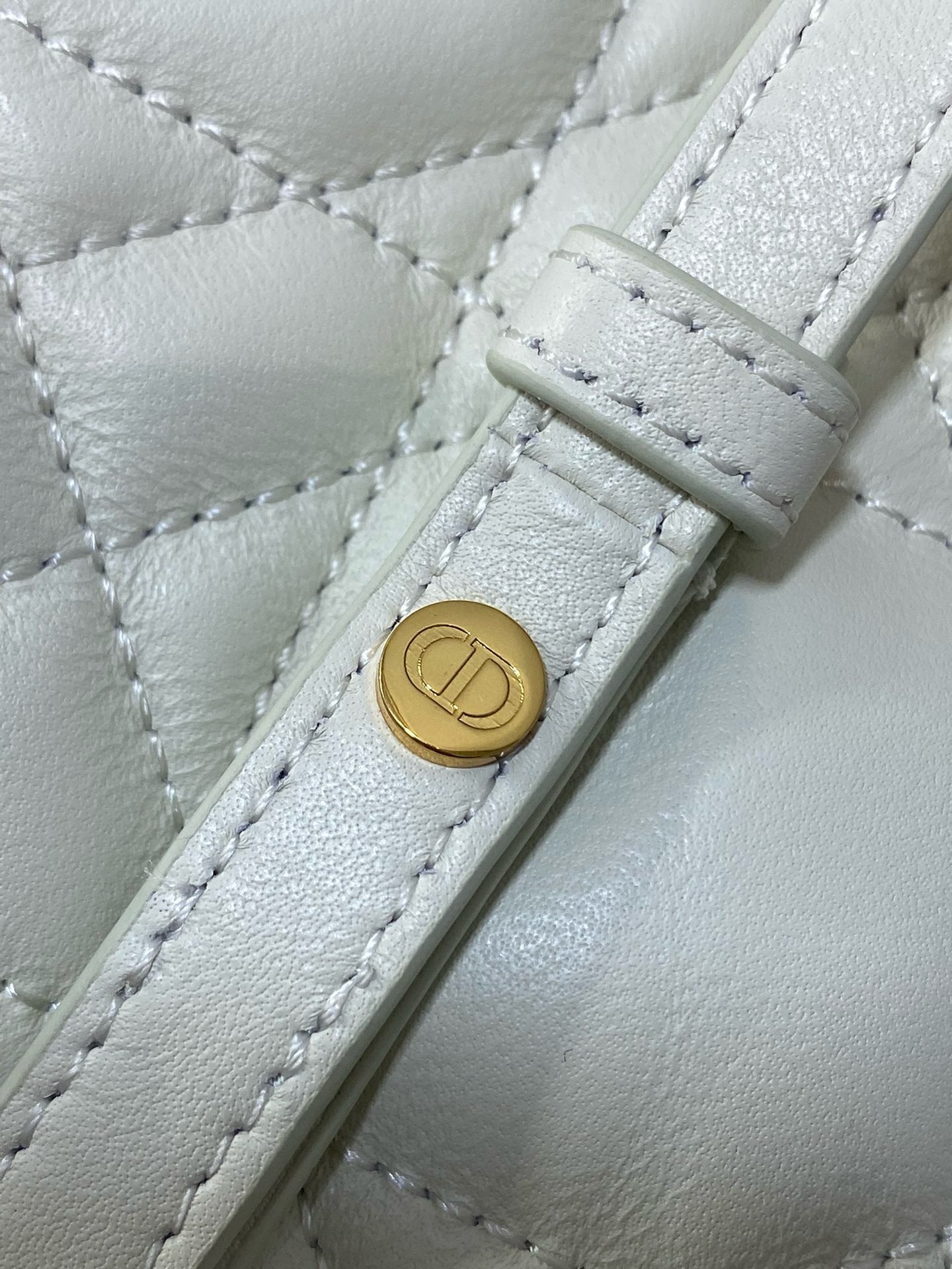 D*or caro small backpack in white macrocannage lambskin