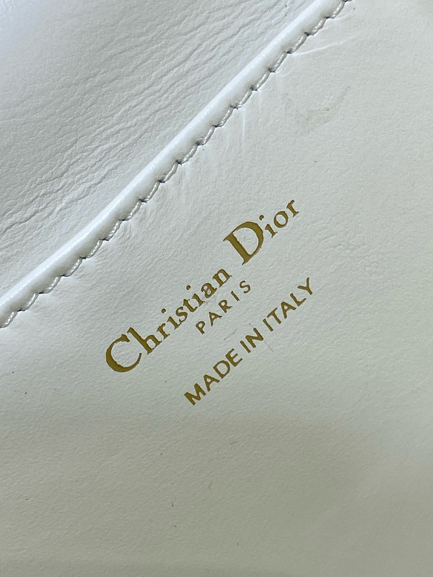 D*or caro small backpack in white macrocannage lambskin