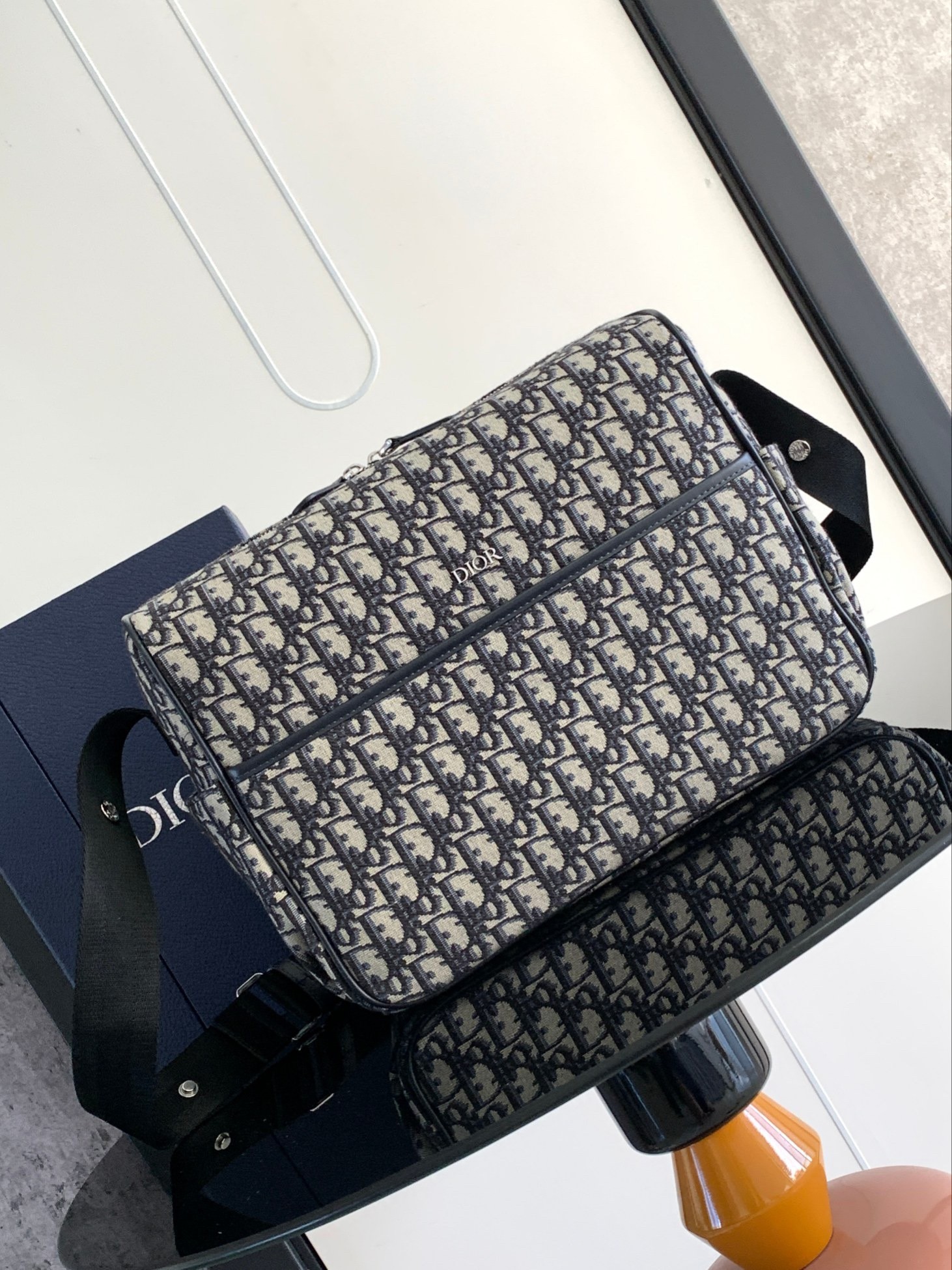 D*or changing bag in blue D*or oblique canvas