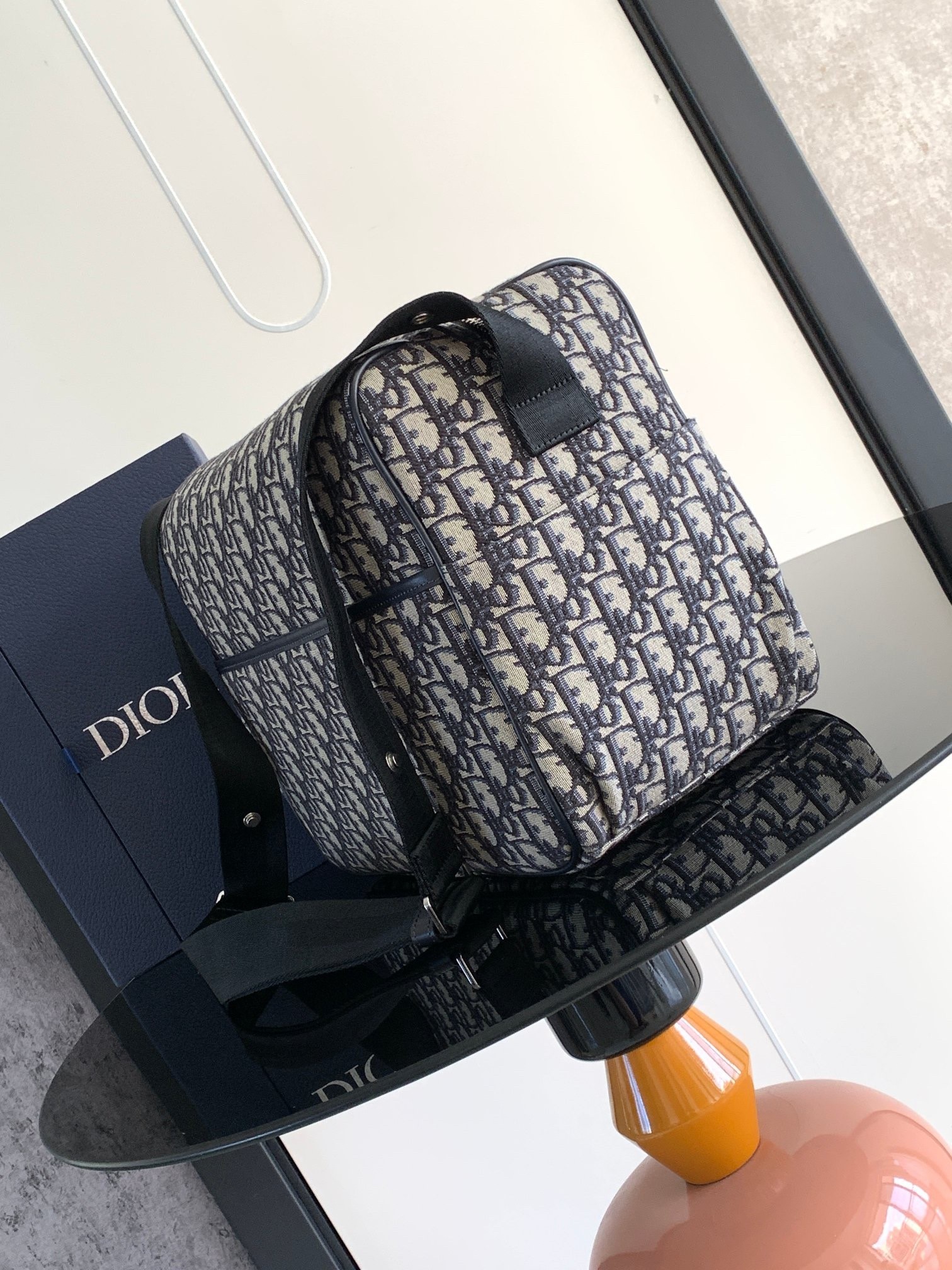 D*or changing bag in blue D*or oblique canvas
