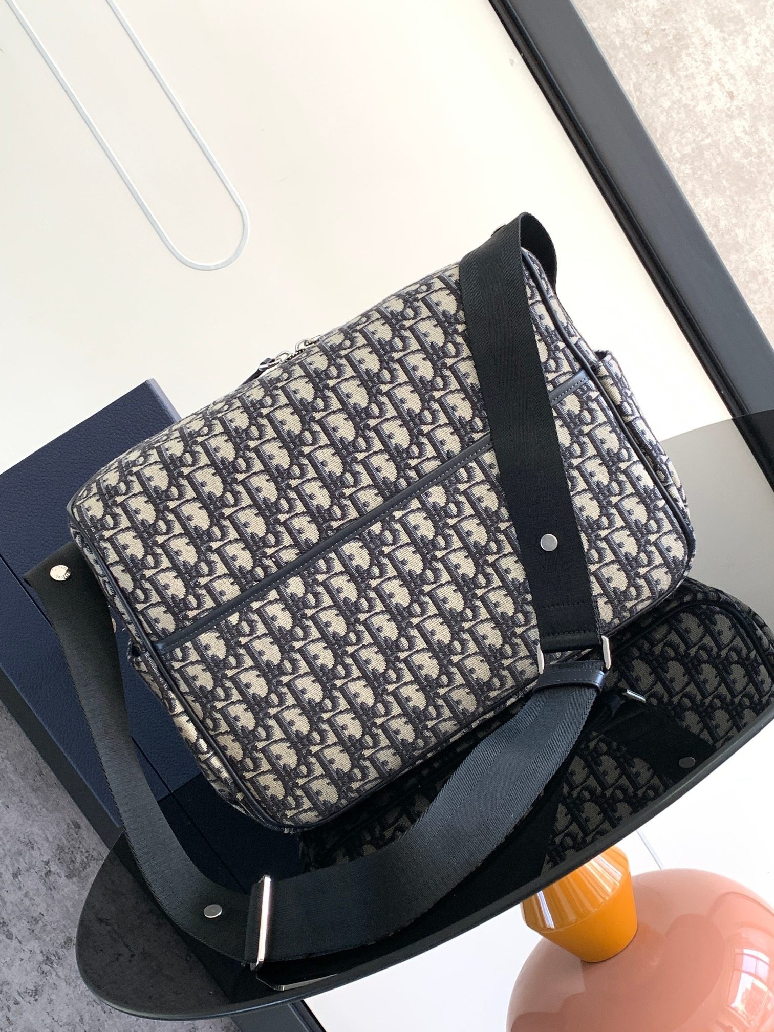 D*or changing bag in blue D*or oblique canvas