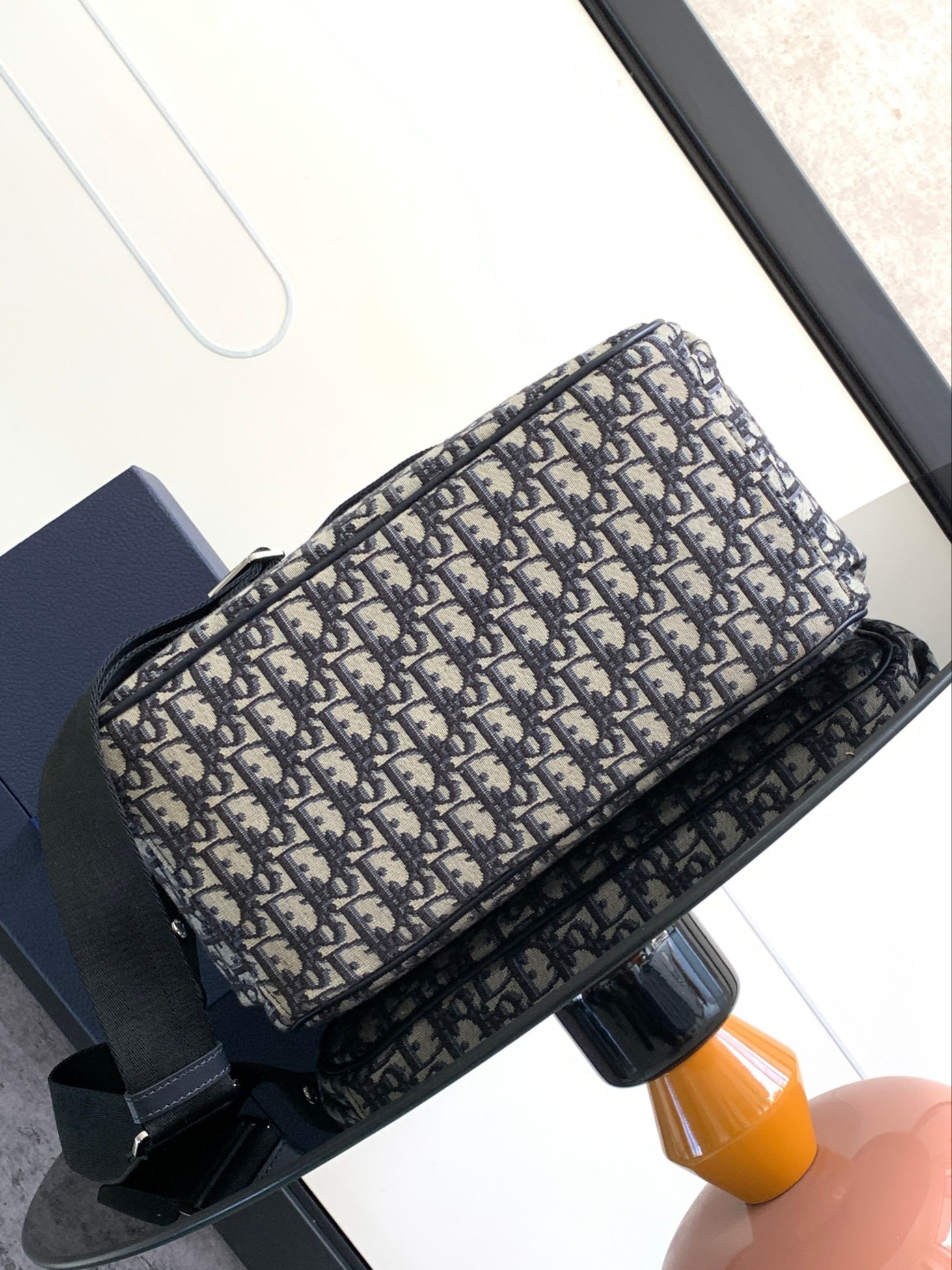 D*or changing bag in blue D*or oblique canvas