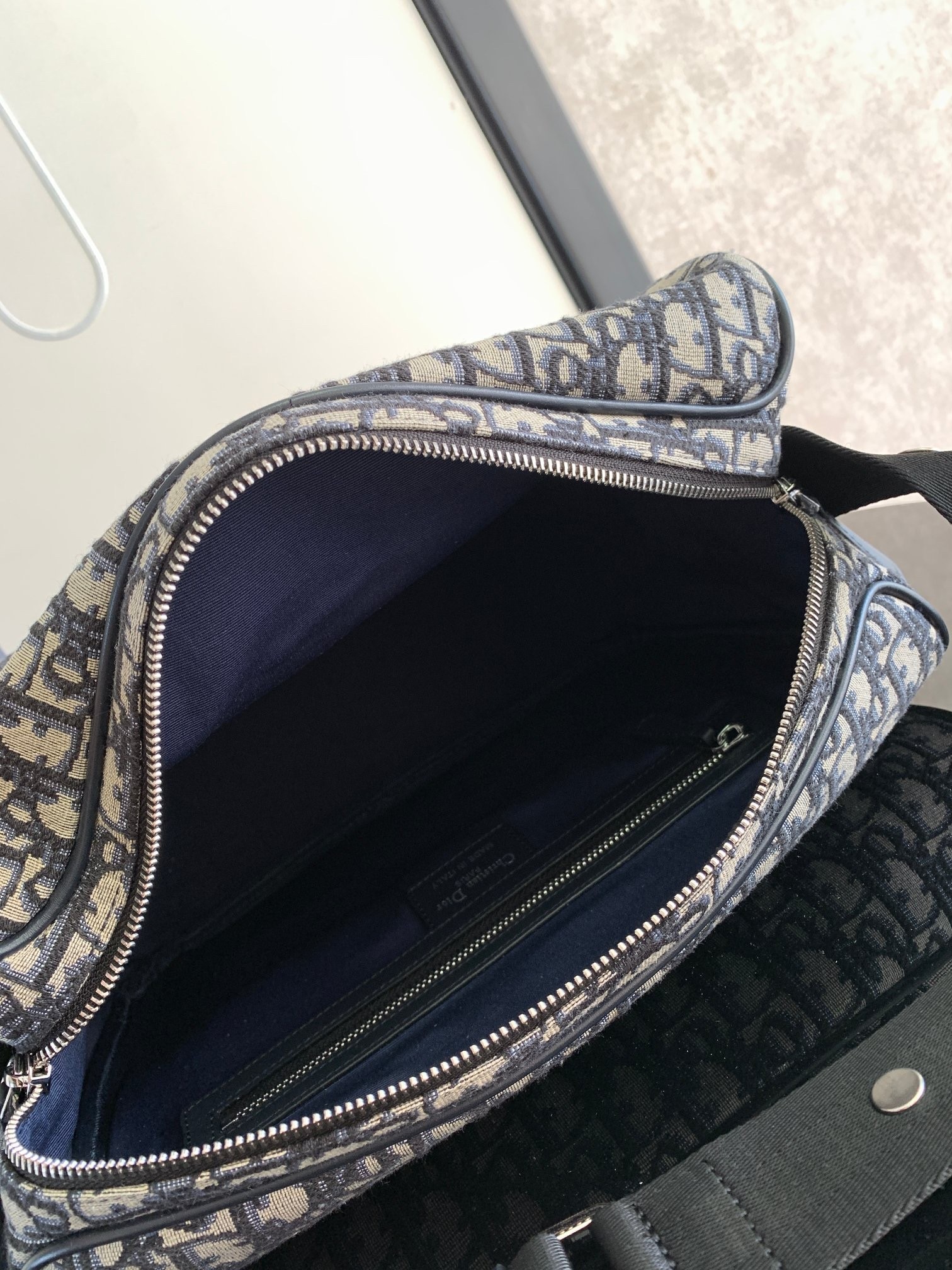 D*or changing bag in blue D*or oblique canvas