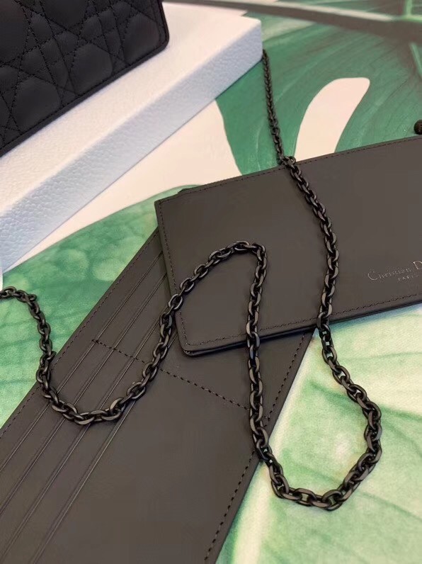 D*or lady D*or ultra black clutch with chain