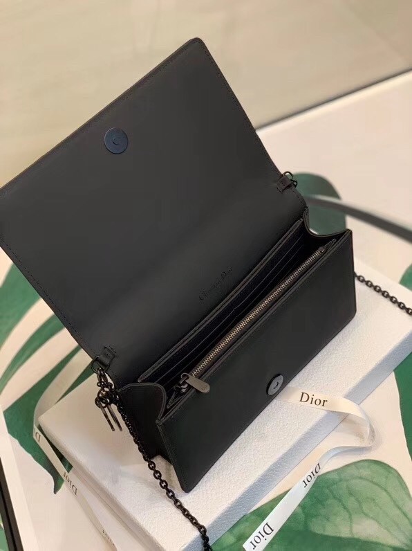 D*or lady D*or ultra black clutch with chain