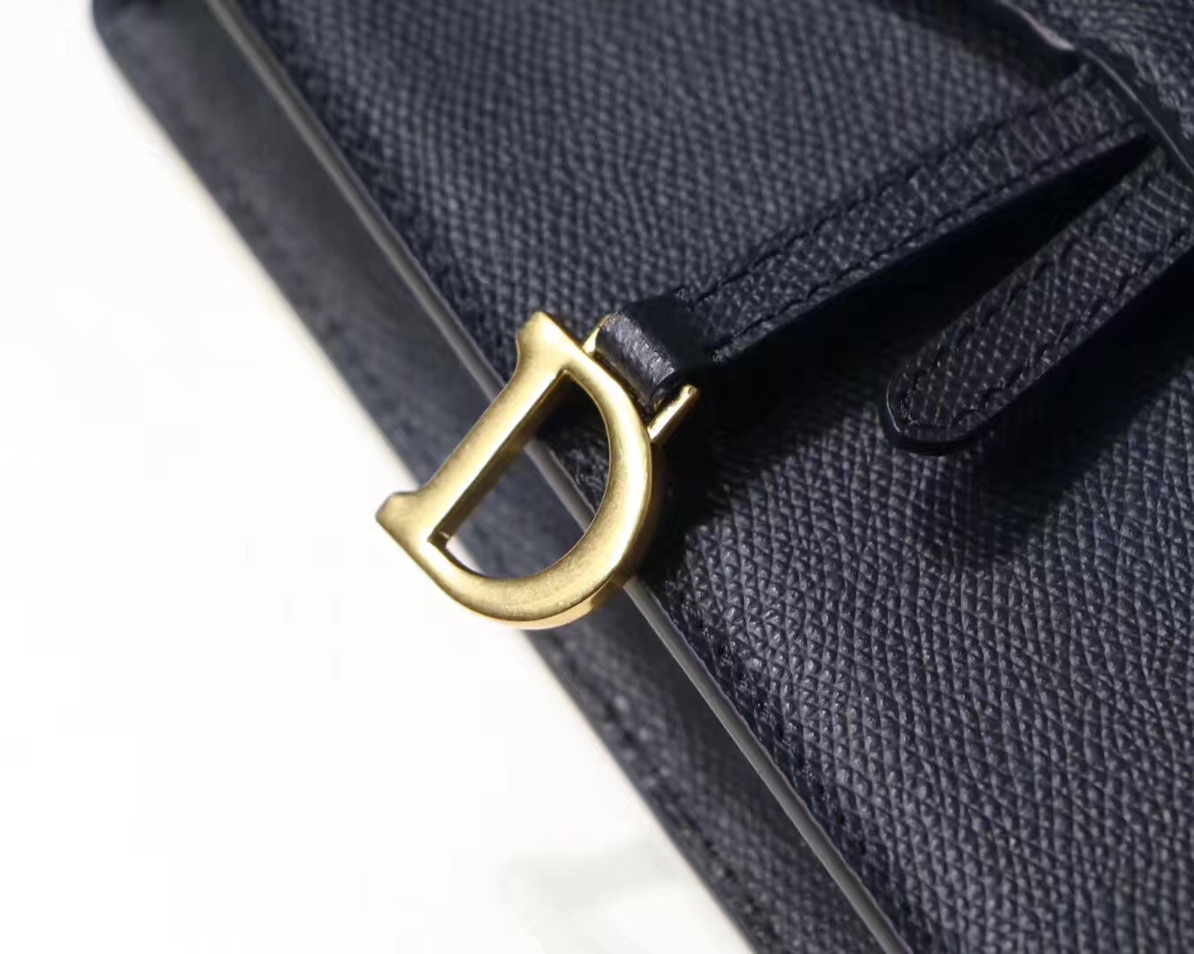 D*or black calskin saddle chain clutch