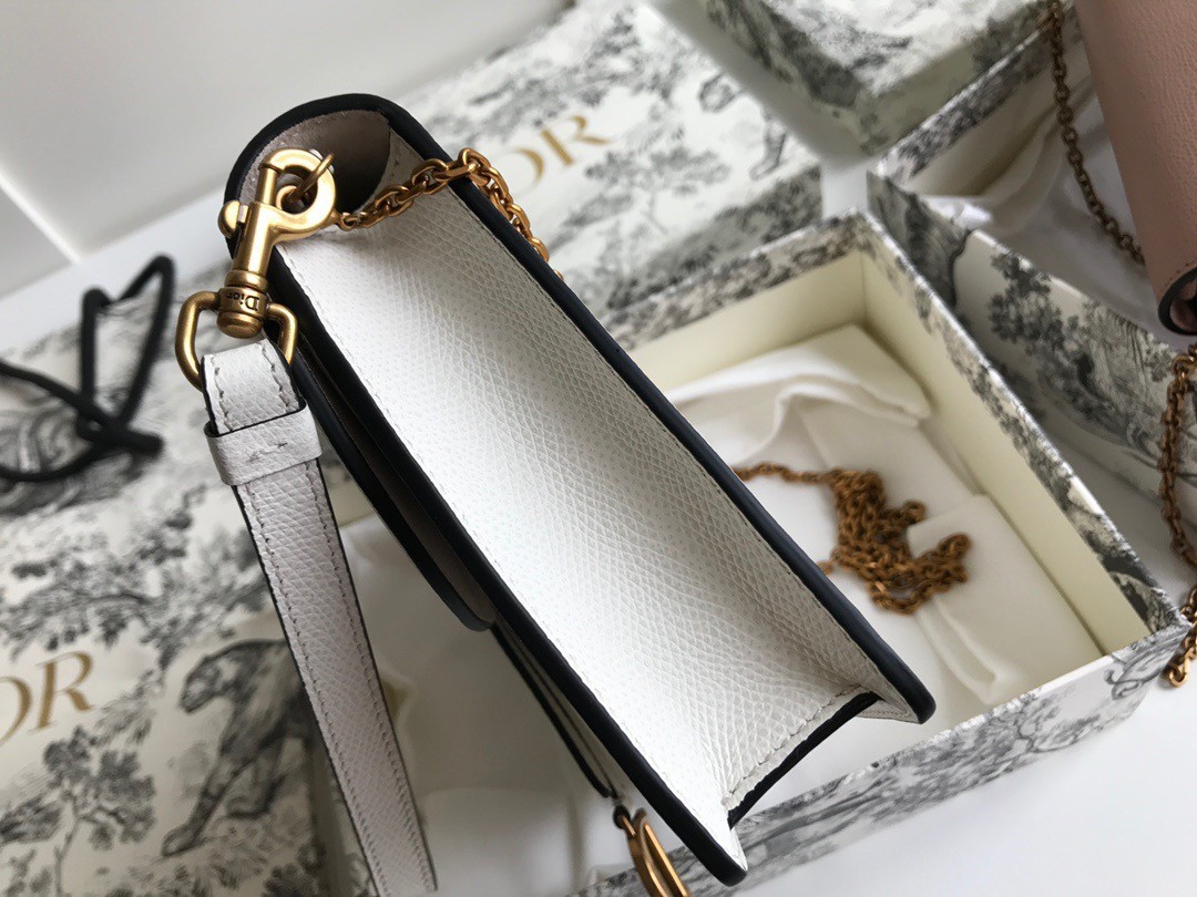 D*or saddle pouch in white grained calskin
