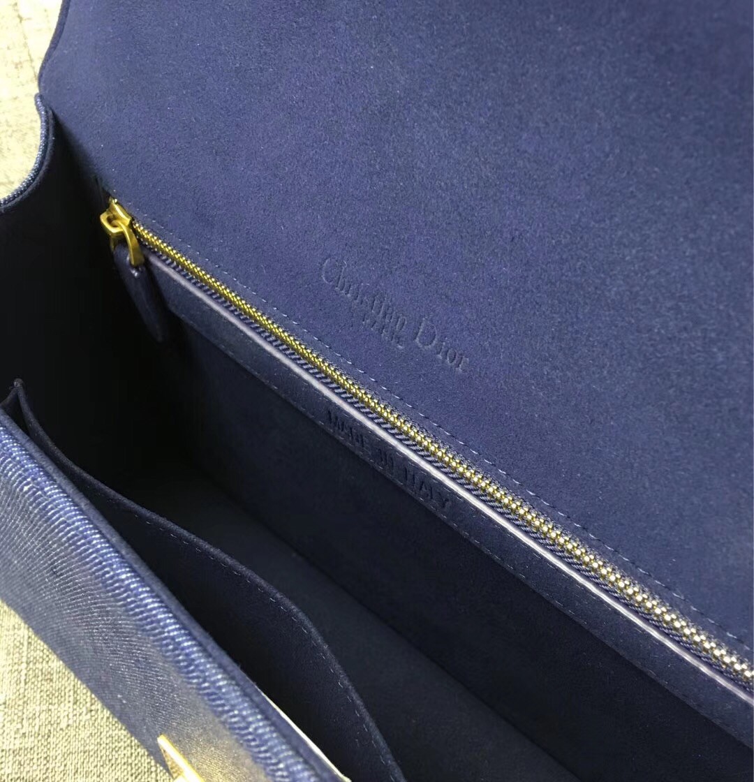 D*or D*orama flap bag in denim and studded