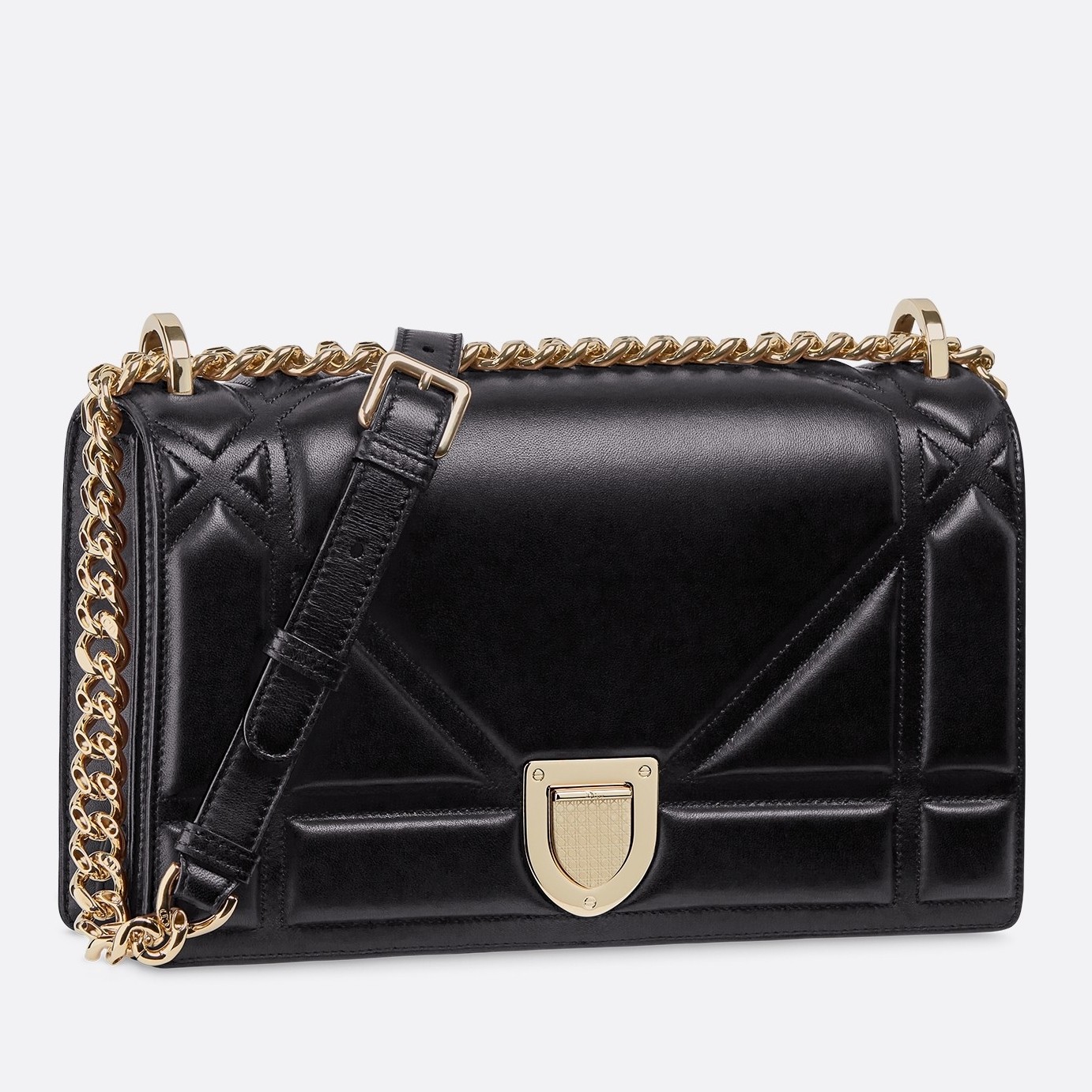 D*or black D*orama lambskin bag with large cannage motif