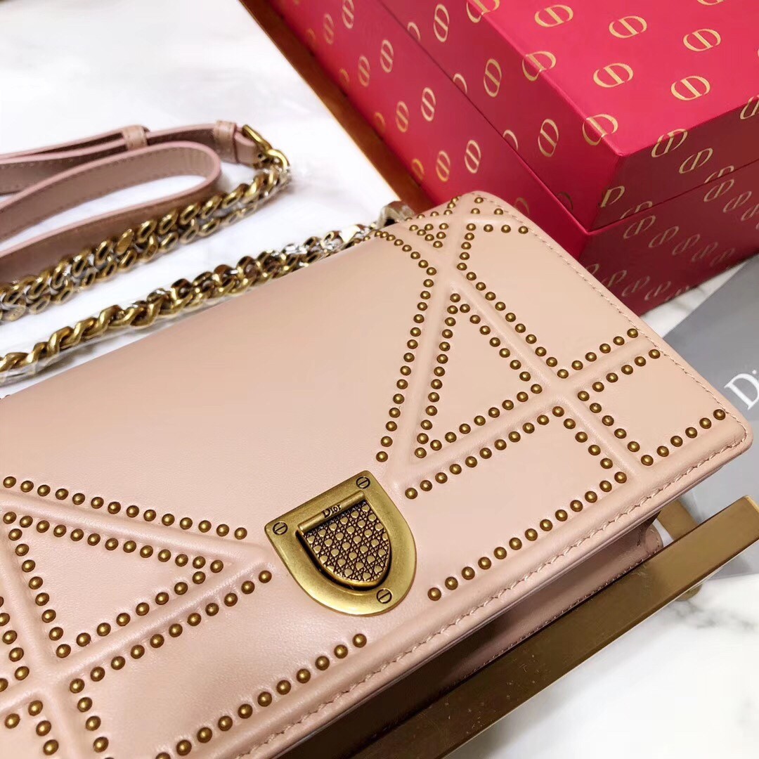 D*or D*orama bag in poudre studded lambskin
