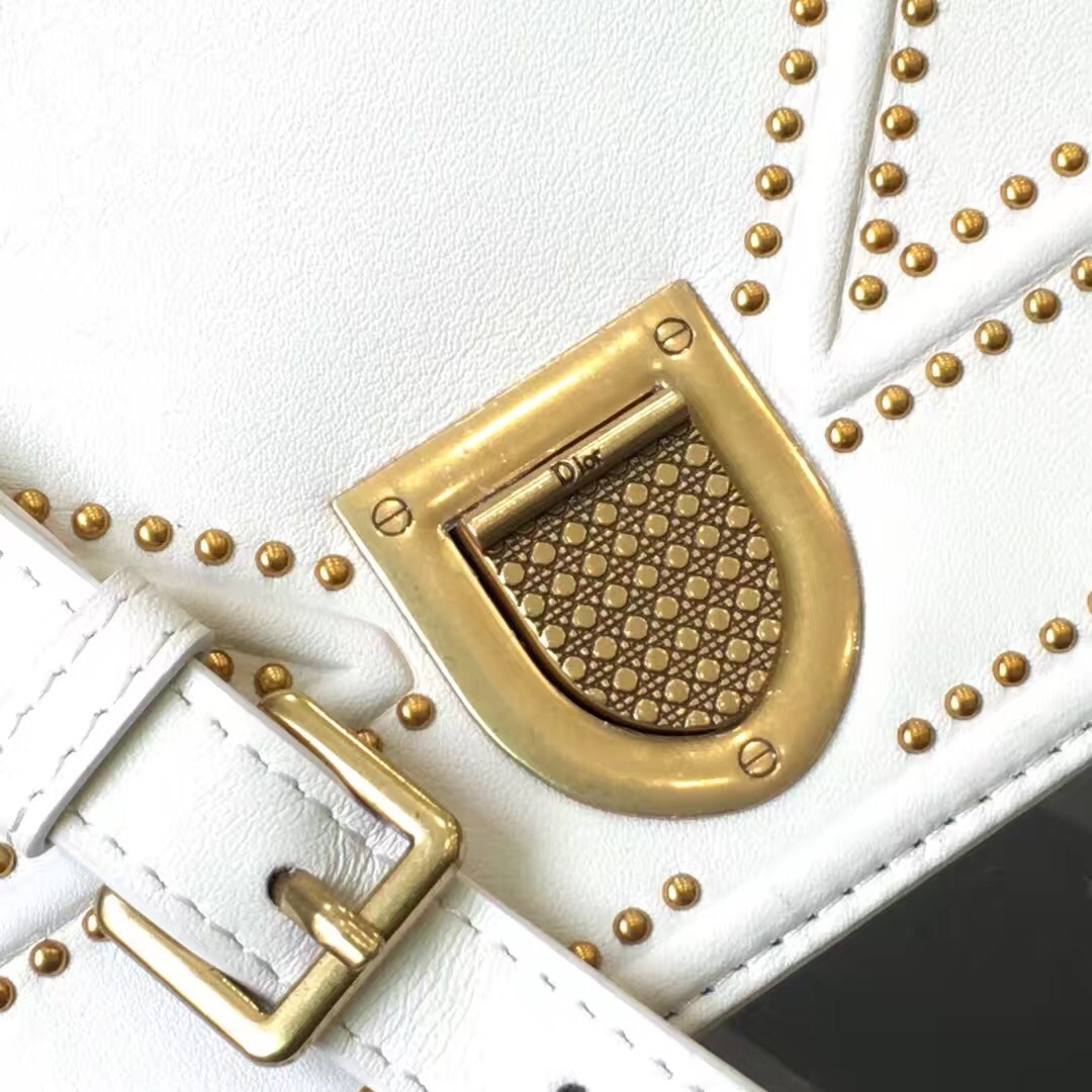 D*or D*orama bag in white studded lambskin