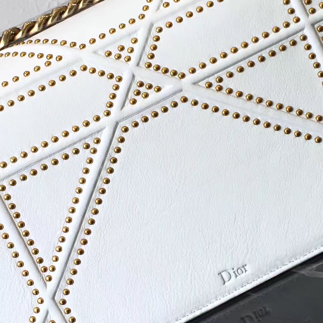 D*or D*orama bag in white studded lambskin