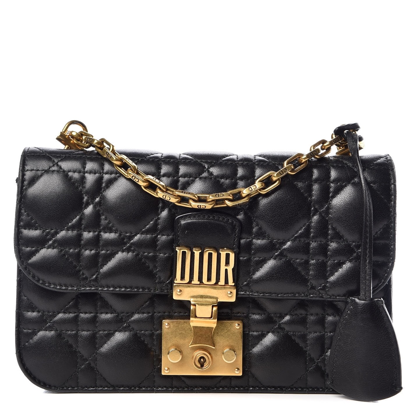 D*or small D*oraddict flap bag in black lambskin