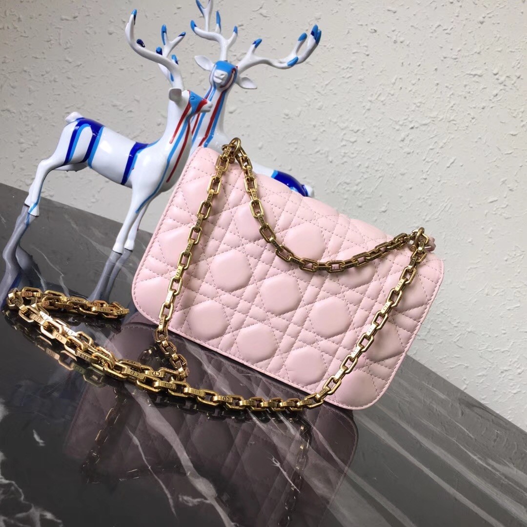 D*or small D*oraddict flap bag in pink lambskin