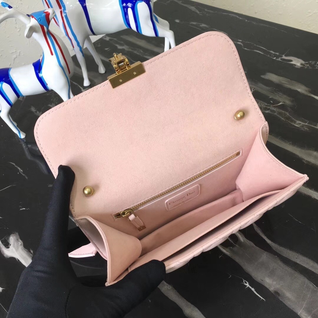 D*or small D*oraddict flap bag in pink lambskin