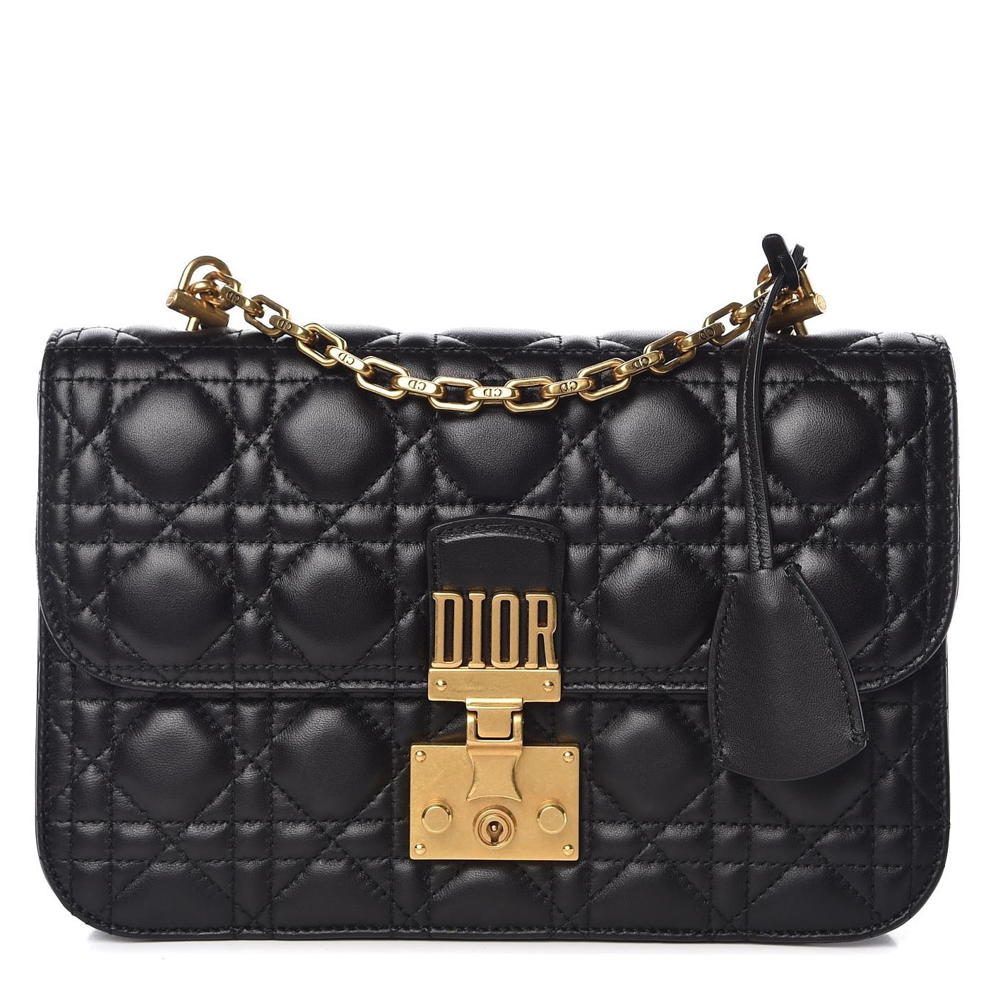 D*or D*oraddict flap bag in black lambskin