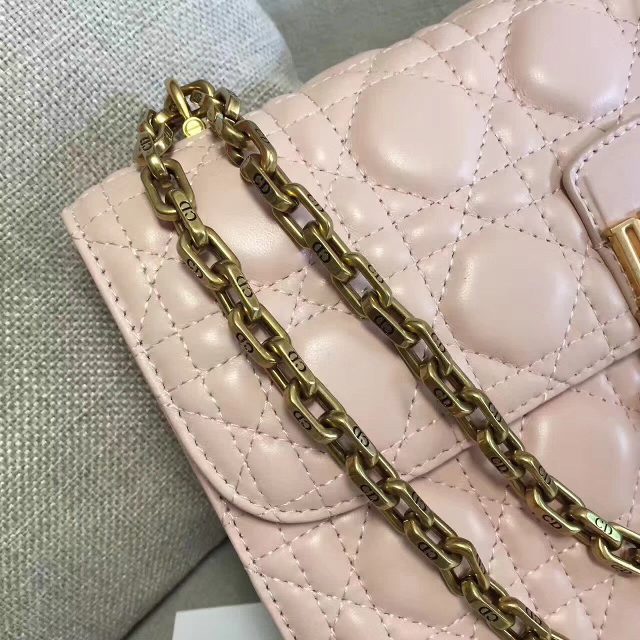 D*or D*oraddict flap bag in pink lambskin