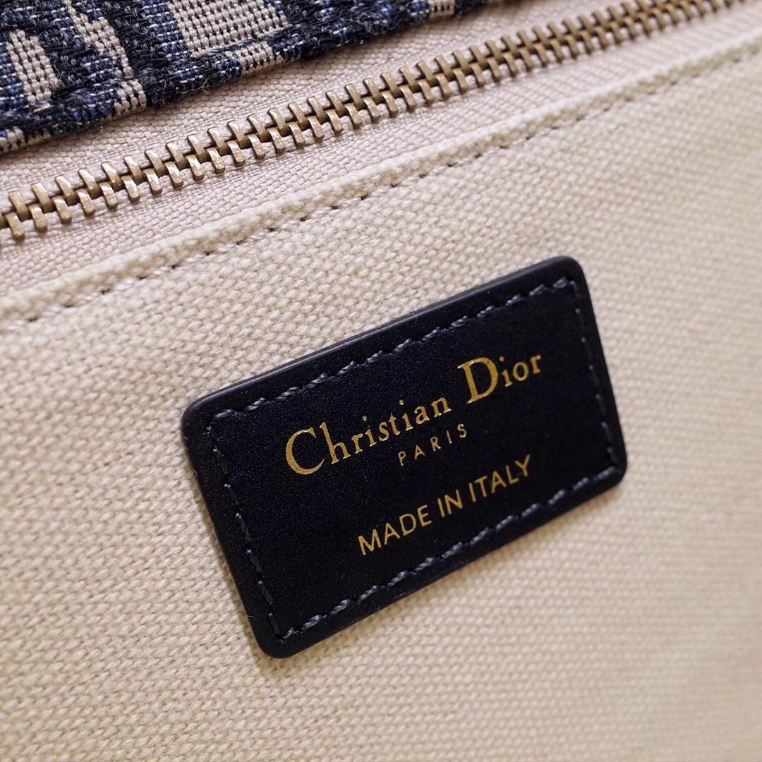 D*or D*oraddict flap bag in blue oblique canvas