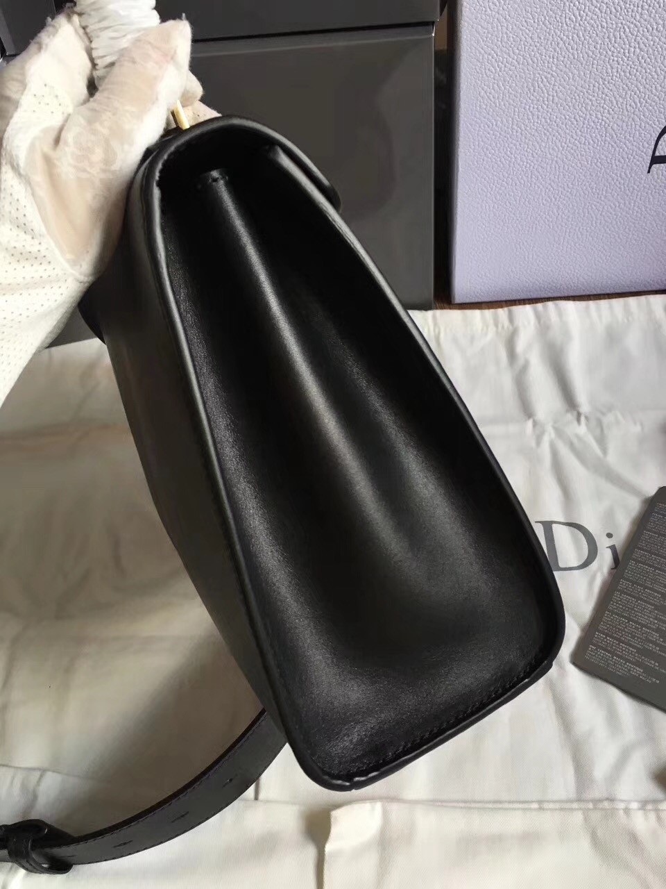 D*or D*oraddict tote bag in black calfskin