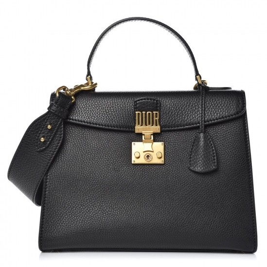 D*or D*oraddict tote bag in black grained leather
