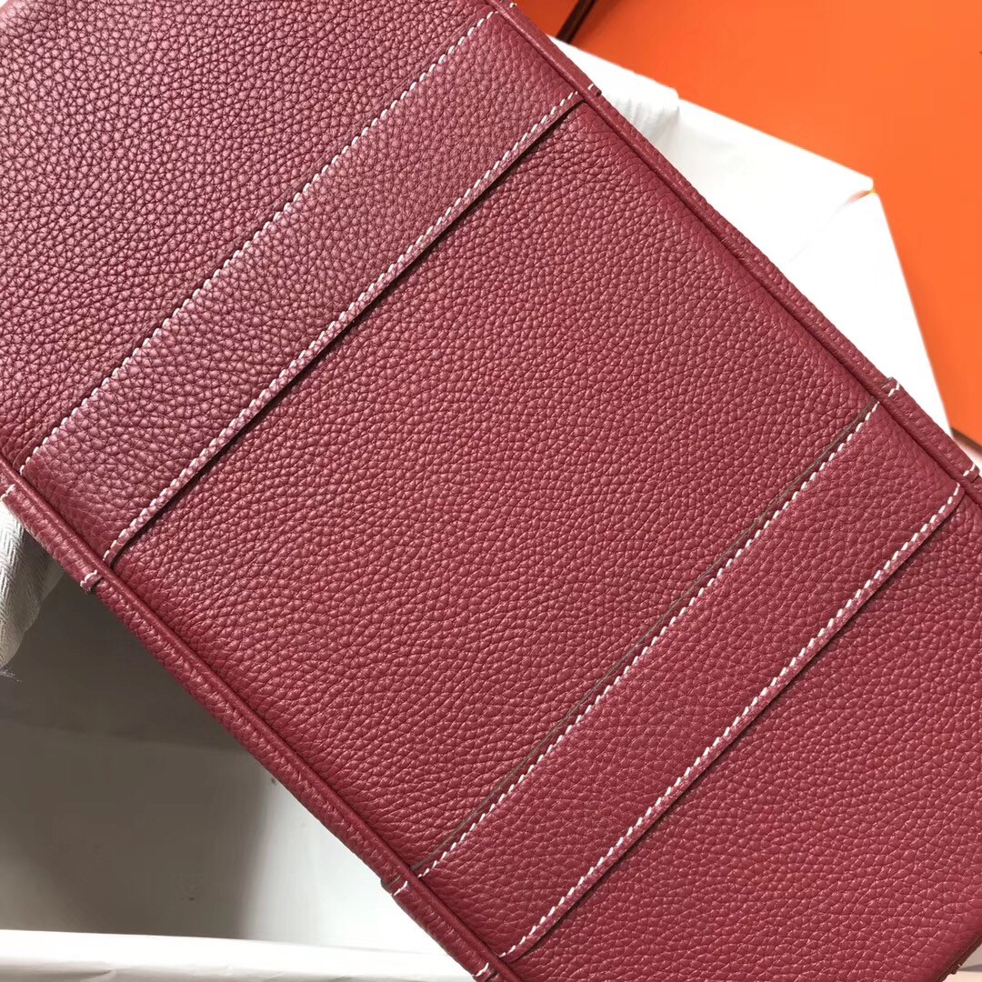 H**mes garden party 36 bag in bordeaux clemence calfskin