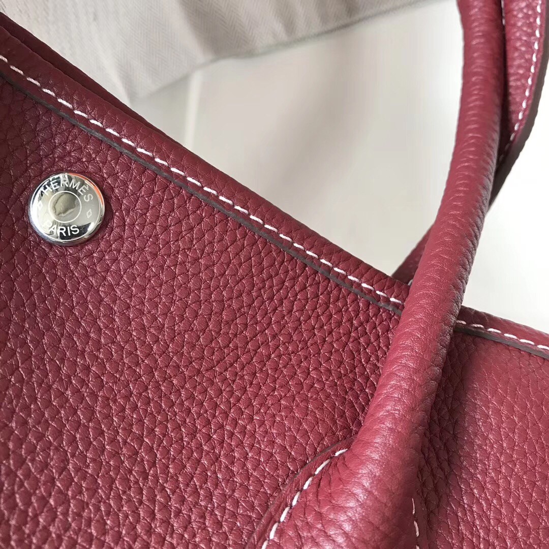 H**mes garden party 36 bag in bordeaux clemence calfskin