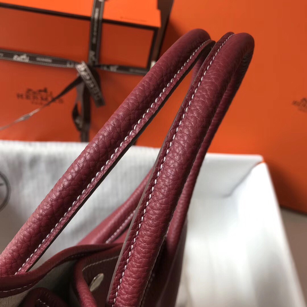 H**mes garden party 36 bag in bordeaux clemence calfskin